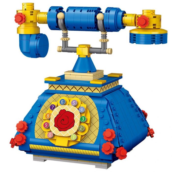 LOZ Li Zhi blue telephone turntable landline assembling small particles puzzle building blocks toy model decoration 1 - LOZ MALL