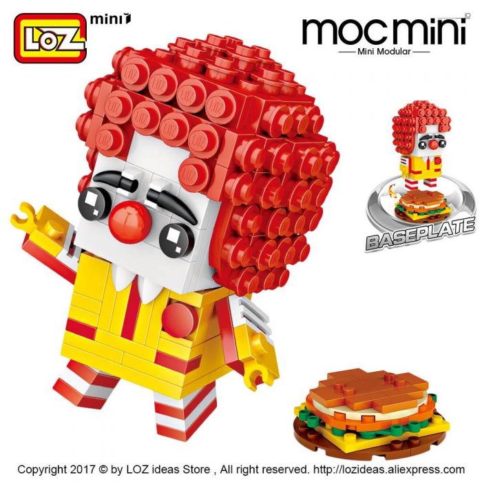 LOZ Mini Blocks Building Blocks Clown Figure Figurine Anime Toys for Children Hamburger Model Ronald Action 3 - LOZ MALL