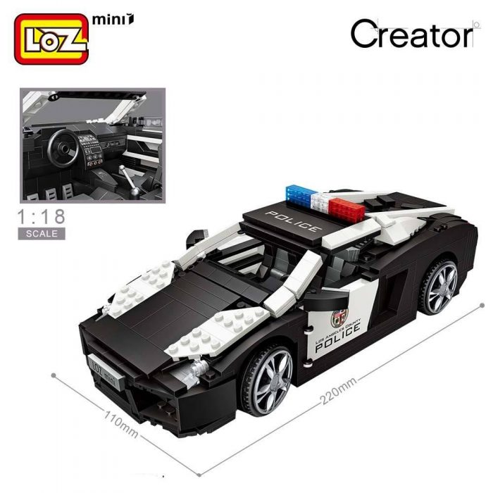 LOZ Mini Blocks Technic Mini City Police Car Model Building Bricks Vehicle Racing Car Assembly Toy 2 - LOZ MALL