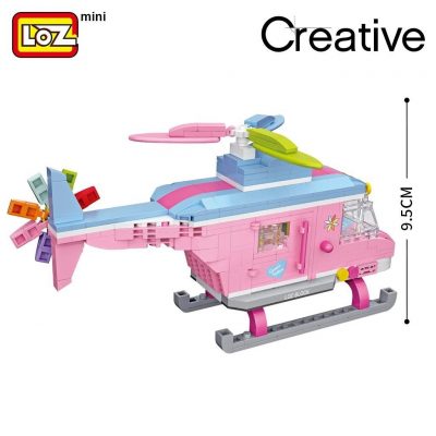 LOZ Mini Building Blocks Pink Helicopter Aircraft Assemable Kids Educational Toys for Children Creator Technic Girl - LOZ MALL
