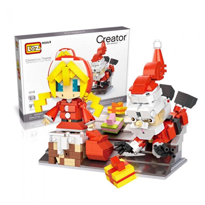 LOZ ideas Mini Block Artwork Rooftop Christmas Theme Santa Claus Gift Little Girl Building Blocks DIY - LOZ MALL