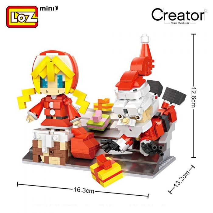 LOZ ideas Mini Block Artwork Rooftop Christmas Theme Santa Claus Gift Little Girl Building Blocks DIY 1 - LOZ MALL