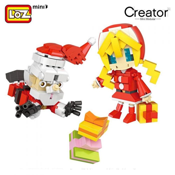 LOZ ideas Mini Block Artwork Rooftop Christmas Theme Santa Claus Gift Little Girl Building Blocks DIY 2 - LOZ MALL