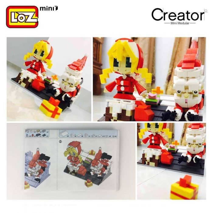LOZ ideas Mini Block Artwork Rooftop Christmas Theme Santa Claus Gift Little Girl Building Blocks DIY 3 - LOZ MALL