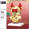 DAIA 66862 Chinesische Sternzeichen Oper Gl ck Gold Fisch Bull Tier Modell Mini Diamant Bl cke - LOZ MALL