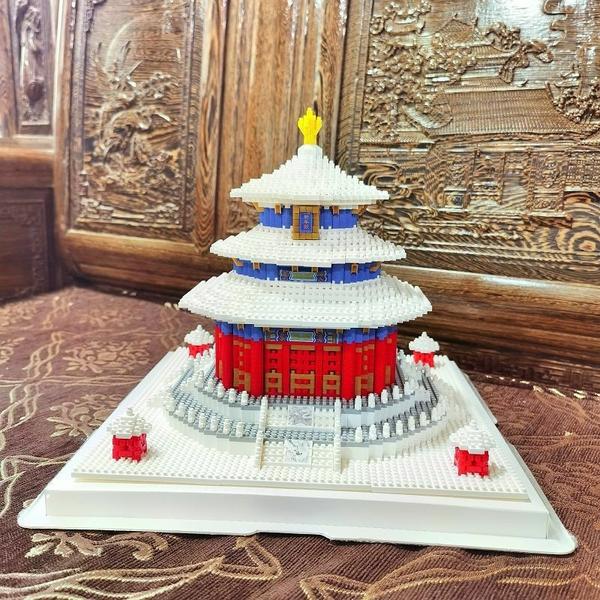Lezi 8050 World Architecture Ancient Temple of Heaven Snow Winter Mini Diamond Blocks Bricks Building Toy - LOZ MALL