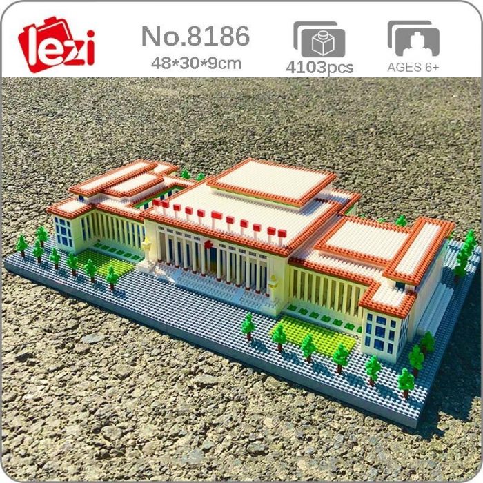Lezi 8186 World Architecture China Great Hall of the People Tree DIY Mini Diamond Blocks Bricks - LOZ MALL