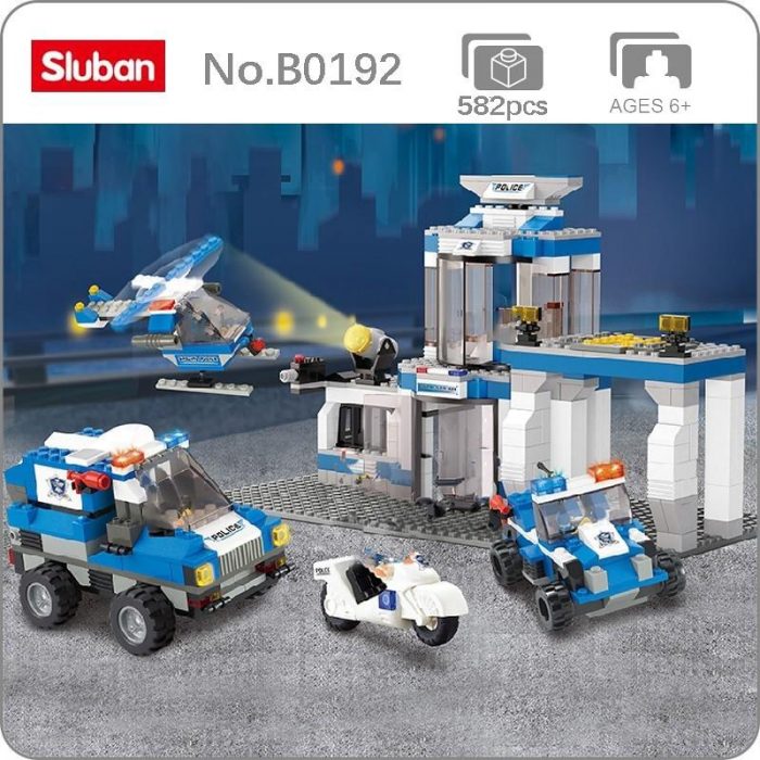 Sluban B0192 City Police Station Director Center Car Plane Truck Guard Basis Mini Blocks Bricks Building - LOZ MALL