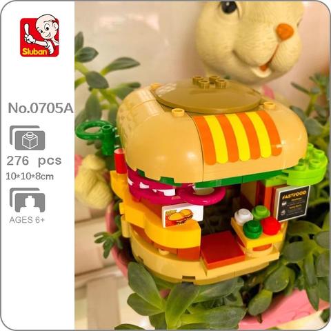Sluban B0705A Food Court Hamburger Fast Food Sandwich Restaurant Assembly 3D Mini Blocks Bricks Building - LOZ MALL