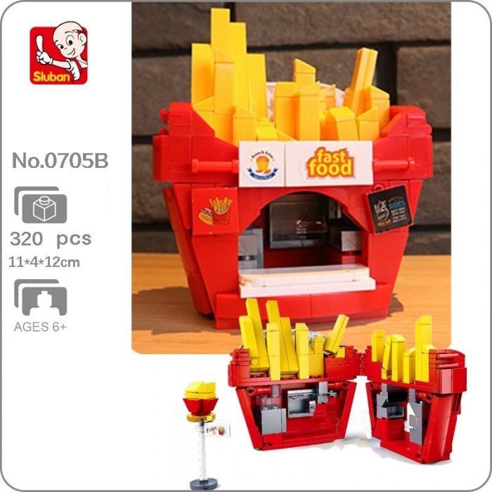 Sluban B0705B Food Court French Fries Fast Restaurant City Street Assembly Mini Blocks Bricks Building Toy - LOZ MALL