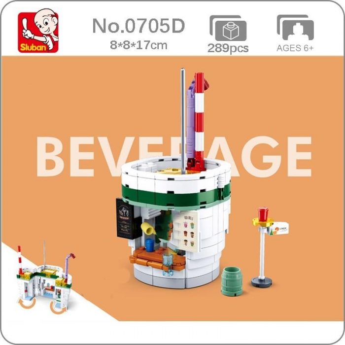 Sluban B0705D Food Court Fruit Juice Beverage Shop Restaurant City Street 3D Mini Blocks Bricks Building - LOZ MALL