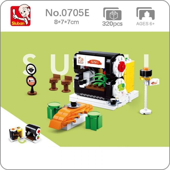 Sluban B0705E Food Court japan Sushi Cooking Fast Food Restaur City Street Mini Blocks Bricks Building - LOZ MALL