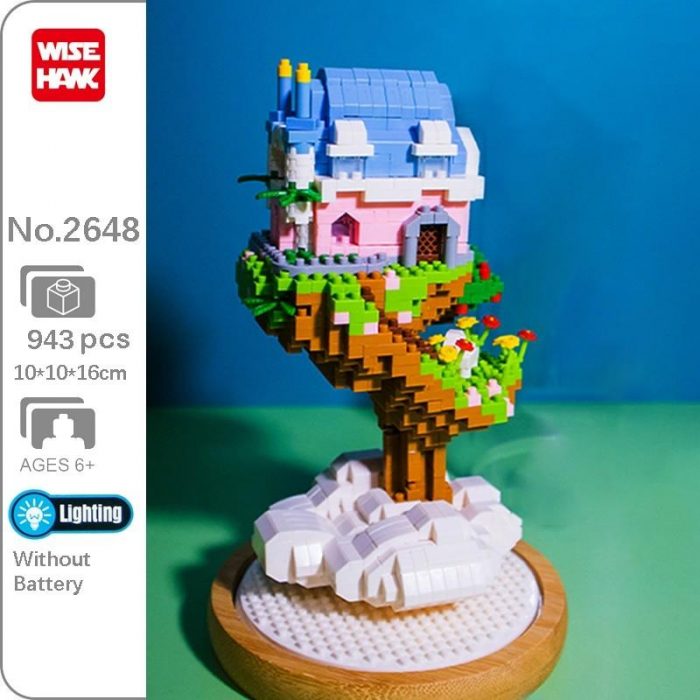 WS 2648 Cloud Tree House Flower Grass Dream Castle 3D Model DIY Mini Diamond Blocks Bricks 1 - LOZ MALL