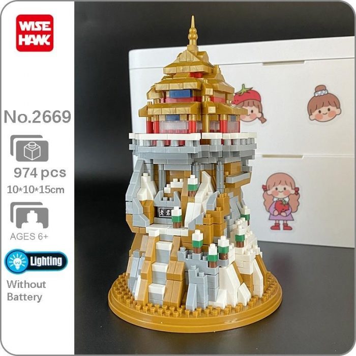 WS 2669 Fairy Tale Holy Temple Mountain Myths Legends 3D Model DIY Mini Diamond Blocks Bricks - LOZ MALL
