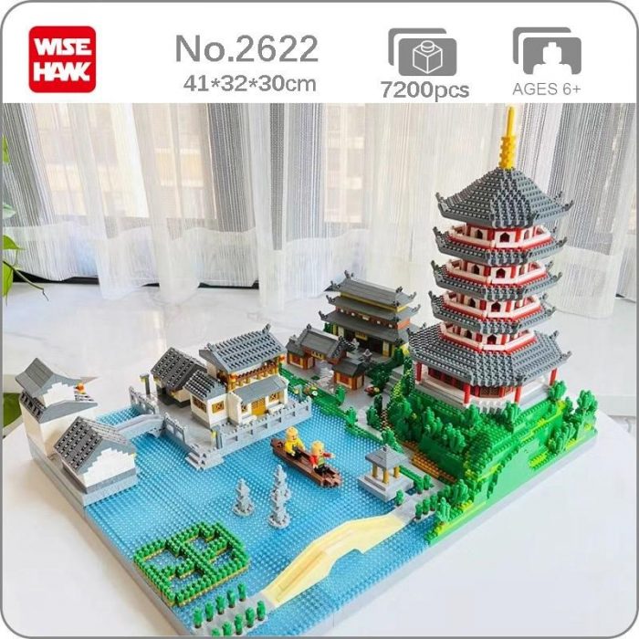 Weagle 2622 World Architecture West Lake Tower Temple Pagoda Ship 3D Mini Diamond Blocks Bricks Building - LOZ MALL
