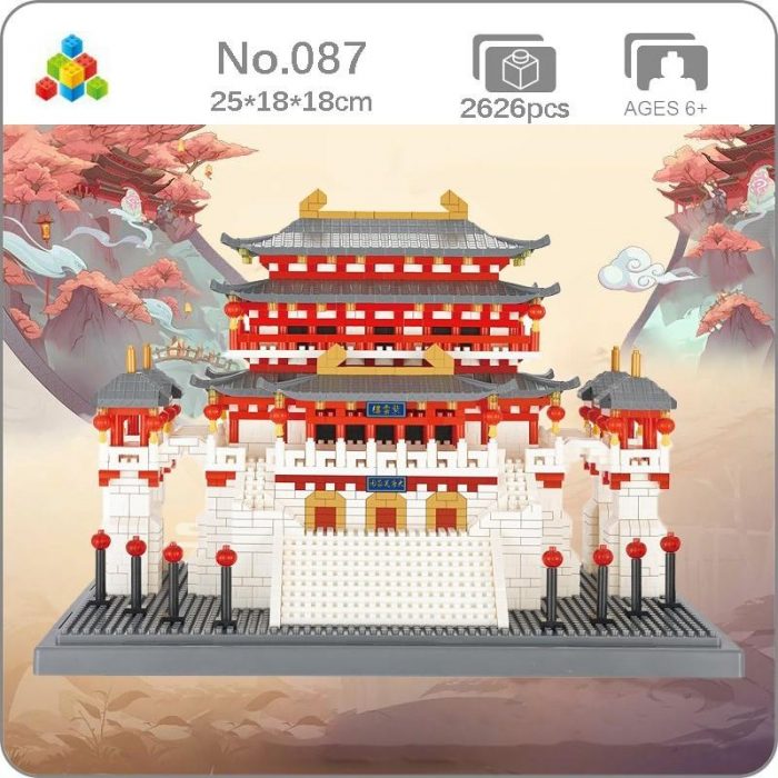 YZ 087 World Architecture China Ancient Lotus Pavilion Palace Model Mini Diamond Blocks Bricks Building Toy - LOZ MALL