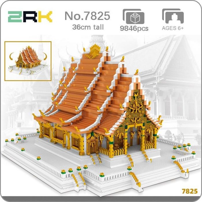 ZRK 7825 World Architecture Thailand Bangkok Grand Palace Model DIY Mini Diamond Blocks Bricks Building Toy - LOZ MALL