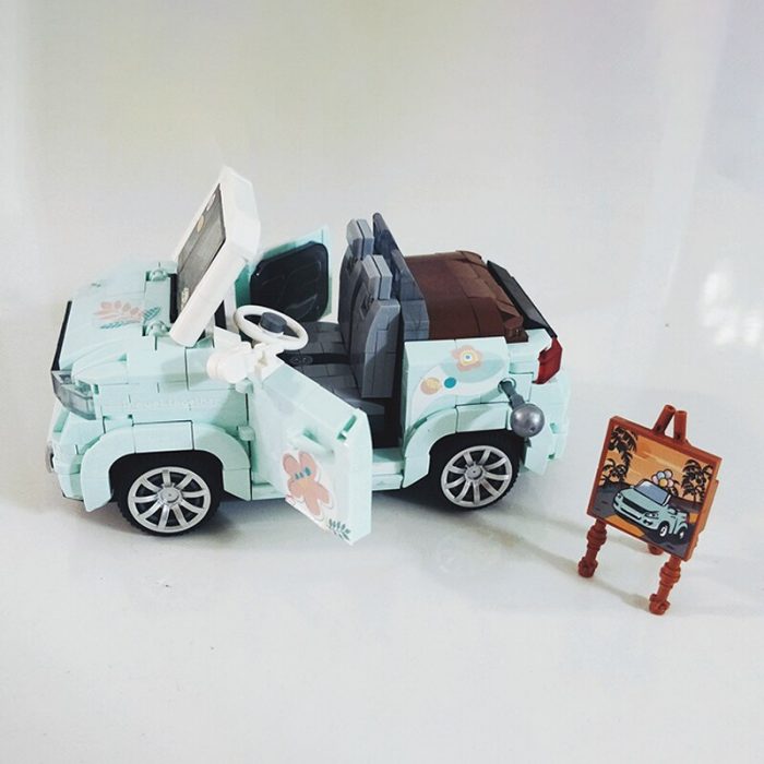 LOZ 1132 Vehicle Model Green Open Car Balloon Flower Plant Easel 3D DIY Mini Blocks Bricks 1 - LOZ MALL