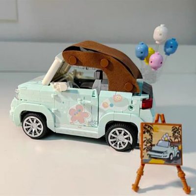 LOZ 1132 Vehicle Model Green Open Car Balloon Flower Plant Easel 3D DIY Mini Blocks Bricks 4 - LOZ MALL
