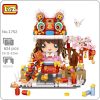 LOZ 1752 Spring Festival Lion Hat Girl Fireworks Peach Flower Tree DIY Mini Blocks Bricks Building - LOZ MALL