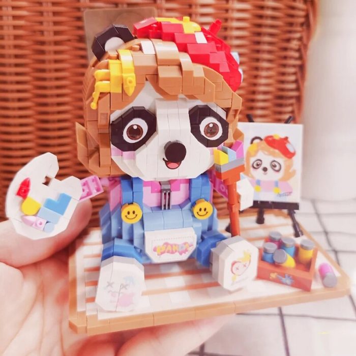 LOZ 8119 Animal World Panda Painter Artist Pet Doll Brush Pigment 3D Mini Diamond Blocks Bricks 1 - LOZ MALL
