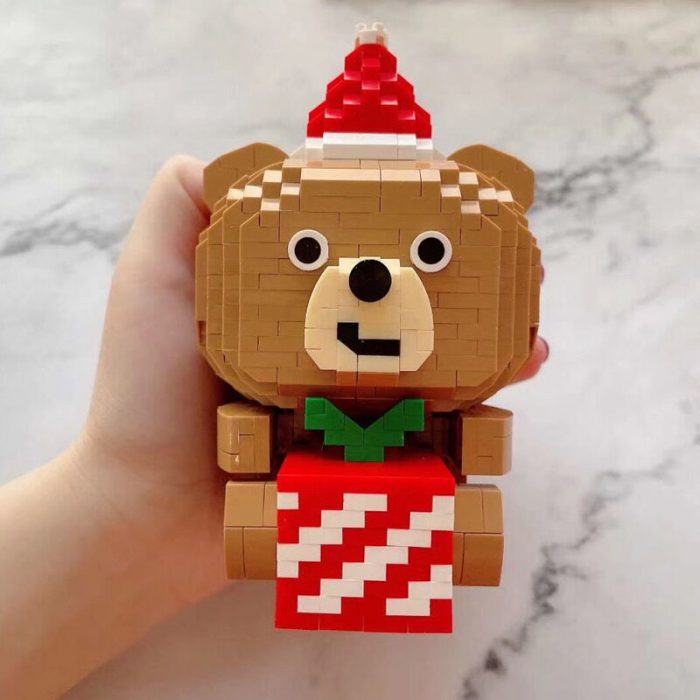 LOZ 9251 Animal World Merry Christmas Bear Apple Hat Pet Doll Model Mini Diamond Blocks Bricks 1 - LOZ MALL