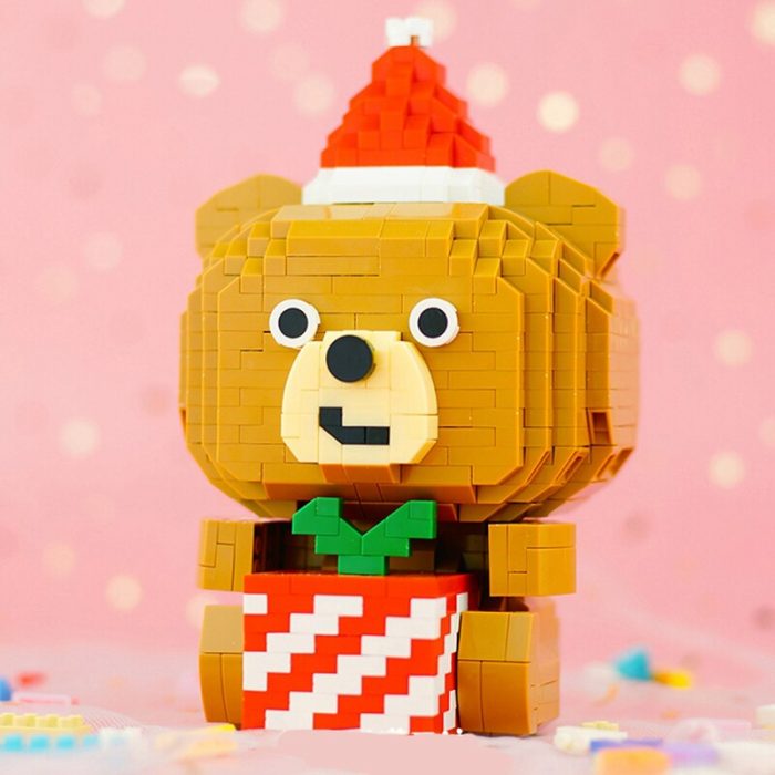 LOZ 9251 Animal World Merry Christmas Bear Apple Hat Pet Doll Model Mini Diamond Blocks Bricks 2 - LOZ MALL