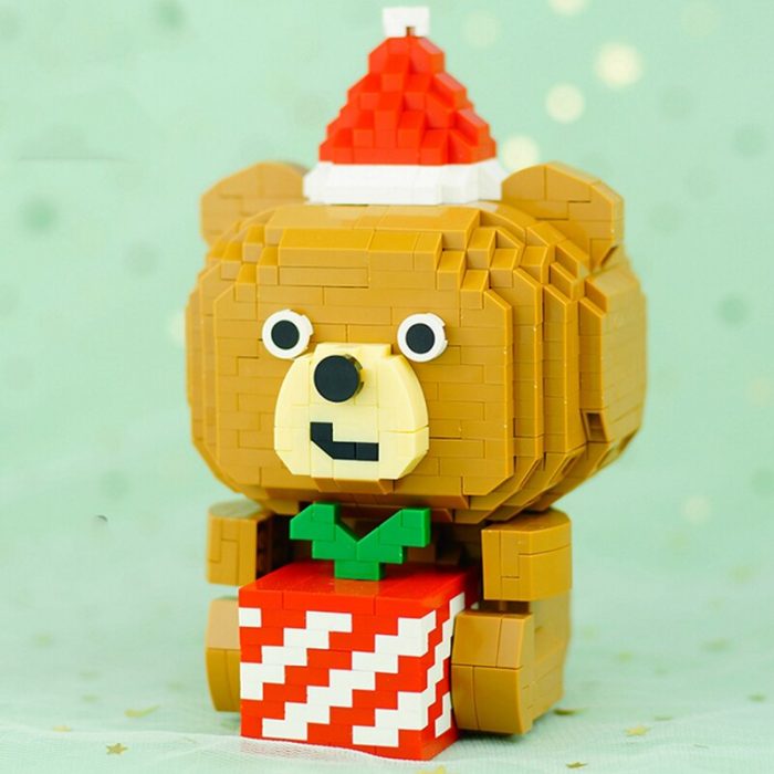 LOZ 9251 Animal World Merry Christmas Bear Apple Hat Pet Doll Model Mini Diamond Blocks Bricks 5 - LOZ MALL