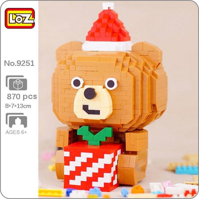 LOZ 9251 Animal World Merry Christmas Bear Apple Hat Pet Doll Model Mini Diamond Blocks Bricks - LOZ MALL
