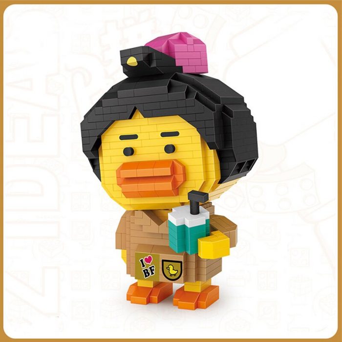 LOZ 9267 Animal World Yellow Duck Milk Tea Drink Kimono 3D Model DIY Mini Diamond Blocks 2 - LOZ MALL
