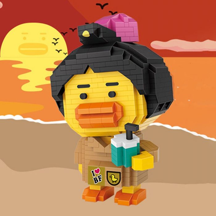 LOZ 9267 Animal World Yellow Duck Milk Tea Drink Kimono 3D Model DIY Mini Diamond Blocks 4 - LOZ MALL