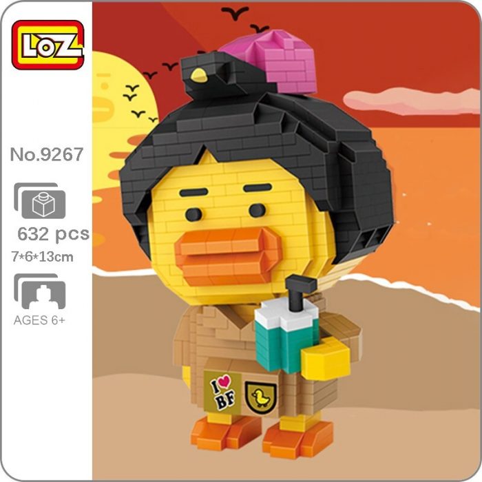 LOZ 9267 Animal World Yellow Duck Milk Tea Drink Kimono 3D Model DIY Mini Diamond Blocks - LOZ MALL
