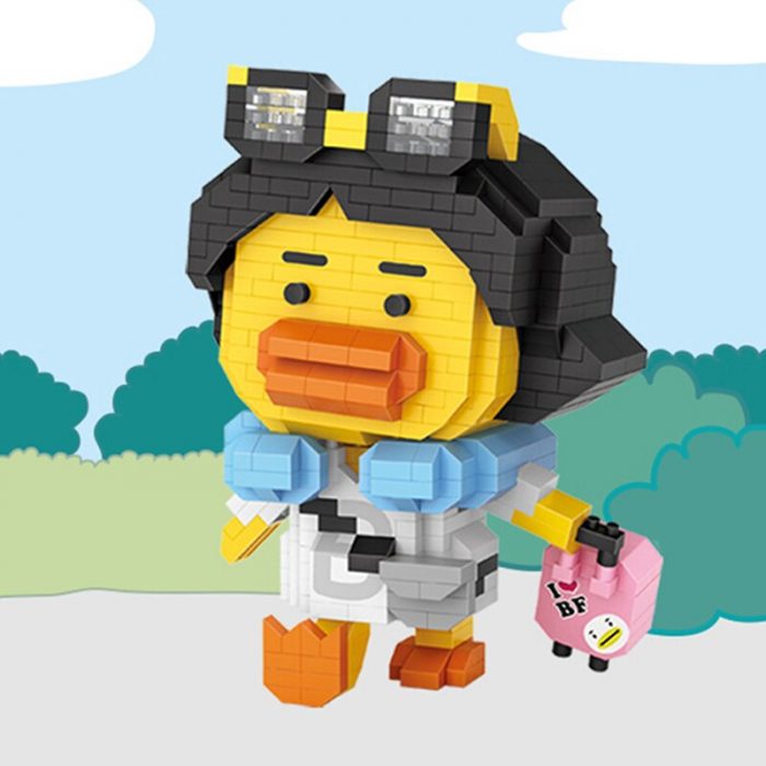 LOZ 9268 Animal World Yellow Duck Trip Suitcase Glasses 3D Model DIY Mini Diamond Blocks Bricks 4 - LOZ MALL