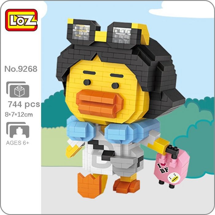 LOZ 9268 Animal World Yellow Duck Trip Suitcase Glasses 3D Model DIY Mini Diamond Blocks Bricks - LOZ MALL