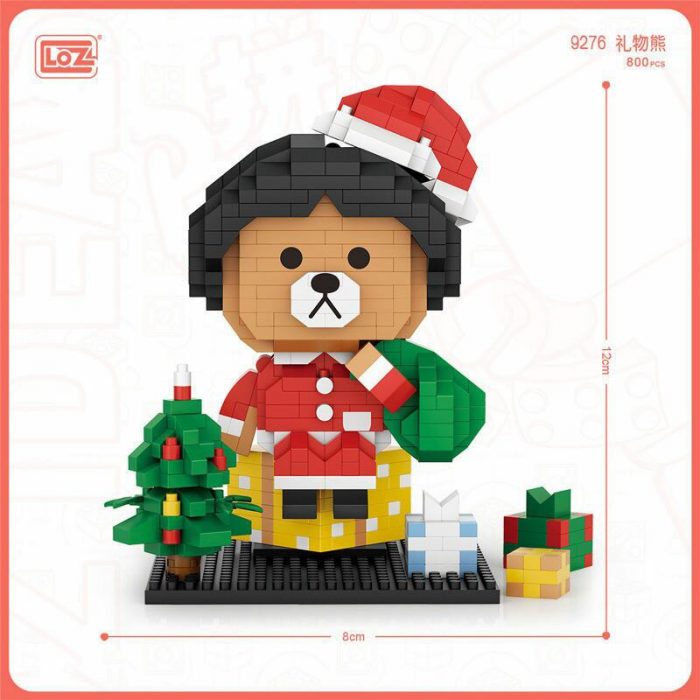 LOZ 9276 Animal World Christmas Bear Boy Santa Claus Coat Tree Gifts Mini Diamond Blocks Bricks 5 - LOZ MALL