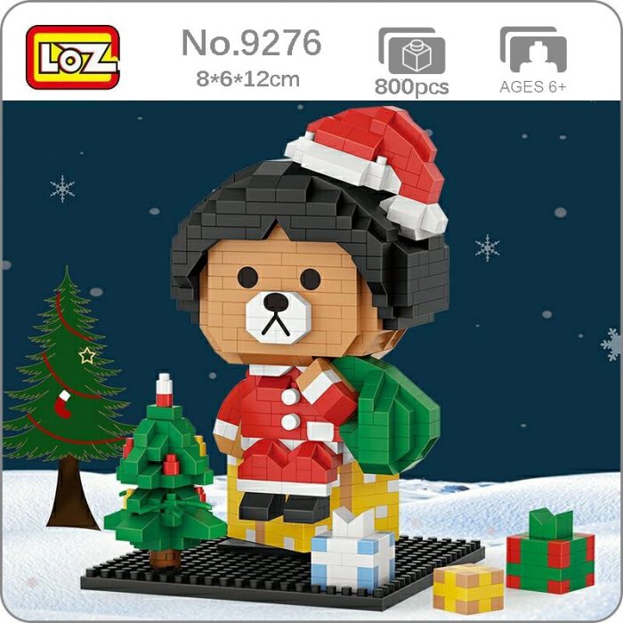 LOZ 9276 Animal World Christmas Bear Boy Santa Claus Coat Tree Gifts Mini Diamond Blocks Bricks - LOZ MALL