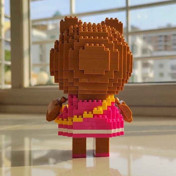 LOZ 9760 Animal World Cartoon Bear Girl Heart Bag Bow Pet Doll Model Mini Diamond Blocks 4 - LOZ MALL