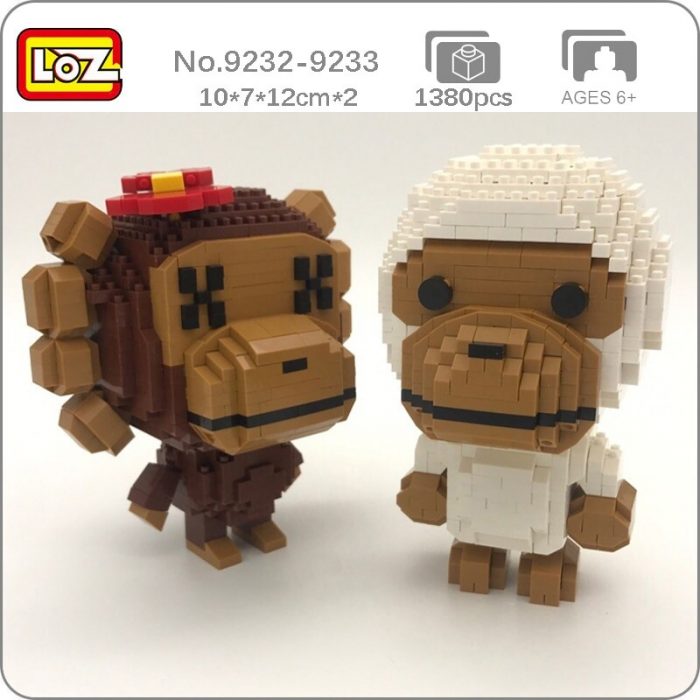 LOZ Animal World Wild Monkey Gorilla Monster Boy Girl Pet Doll Model Mini Diamond Blocks Bricks - LOZ MALL