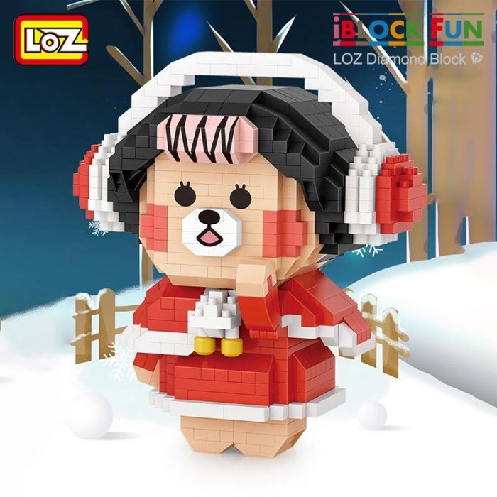 LOZ Christmas Bear B Family Gift Bear Gulu Micro particle Diamond Building Blocks Assembled Decompression Toy 4 - LOZ MALL