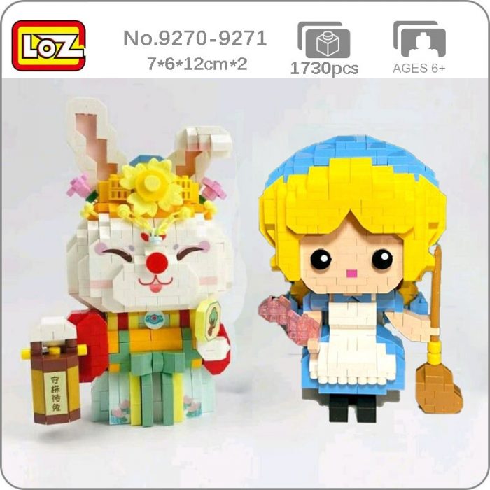 LOZ Fairy Tale Girl Ancient Rabbit Animal Crystal Shoe Broom Model Mini Diamond Blocks Bricks Building - LOZ MALL