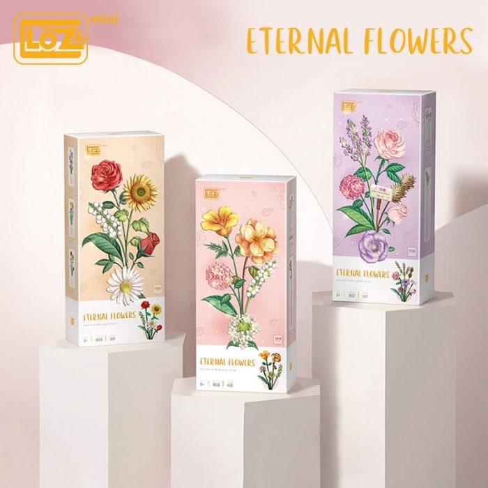 LOZ mini small particle bouquet building blocks rose sunflower lily chrysanthemum flower flower shop decoration gift 1 - LOZ MALL