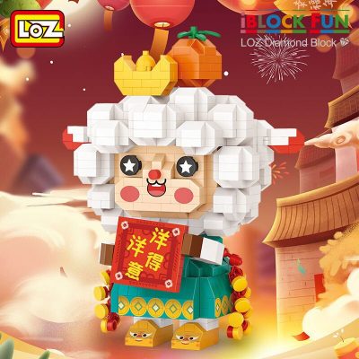 LOZ triumphantly National Tide Micro Diamond Small Particle Assembled Toy Building Block Model Sheep Assembled Year 3 - LOZ MALL