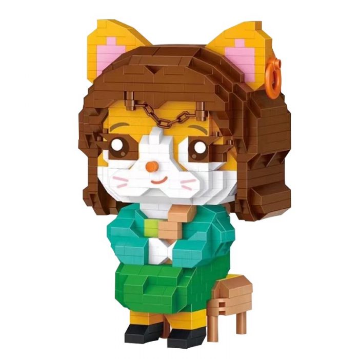 loz Mona Li meow small particle assembled building block model educational toy creative assembling meow with 5 - LOZ MALL