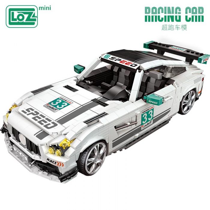 loz building blocks super running car model mini small particle assembly toy puzzle adult boy - LOZ MALL