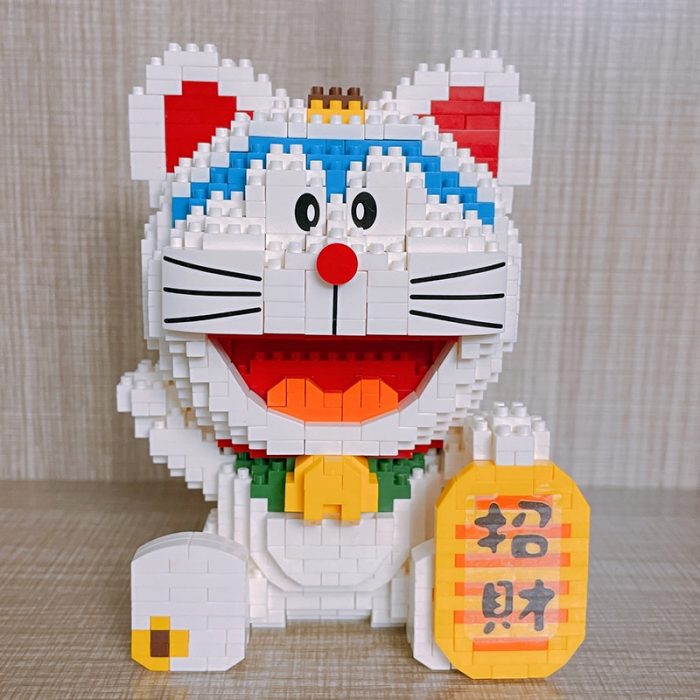 Balody 16144 Anime Doraemon Lucky Money Fortune Cat Animal Robot Pet Mini Diamond Blocks Bricks Building 1 - LOZ MALL
