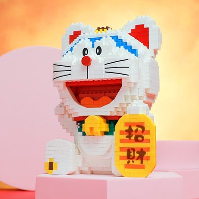 Balody 16144 Anime Doraemon Lucky Money Fortune Cat Animal Robot Pet Mini Diamond Blocks Bricks Building 2 - LOZ MALL