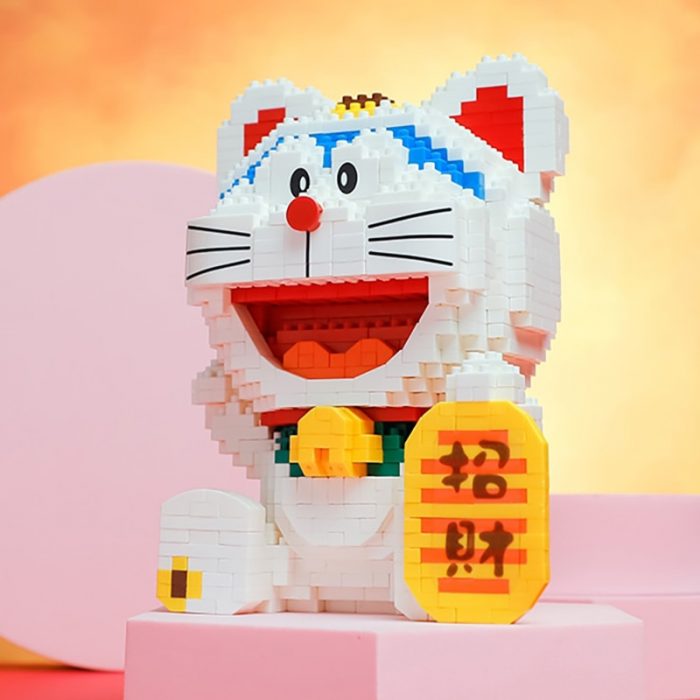 Balody 16144 Anime Doraemon Lucky Money Fortune Cat Animal Robot Pet Mini Diamond Blocks Bricks Building 2 - LOZ MALL