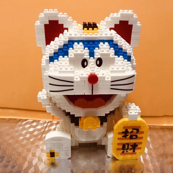 Balody 16144 Anime Doraemon Lucky Money Fortune Cat Animal Robot Pet Mini Diamond Blocks Bricks Building 3 - LOZ MALL