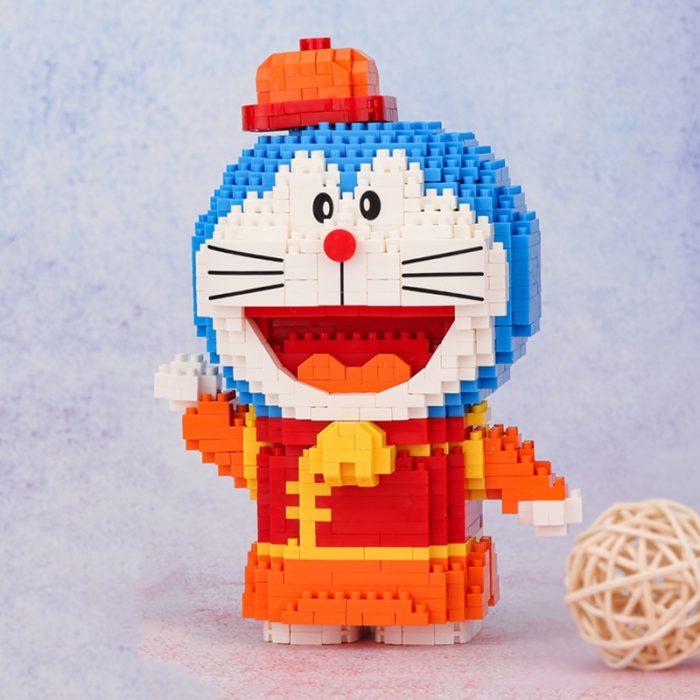 Balody 16146 Anime Doraemon China Town Cat Hat Animal Robot Pet Mini Diamond Blocks Bricks Building 1 - LOZ MALL