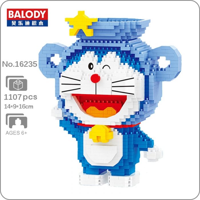 Balody 16235 Zodiac Anime Doraemon Aquarius Cat Robot Animal 3D Mini Diamond Blocks Bricks Building Toy - LOZ MALL
